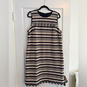 J.Crew Navy and Cream Striped Cocktail Dress
